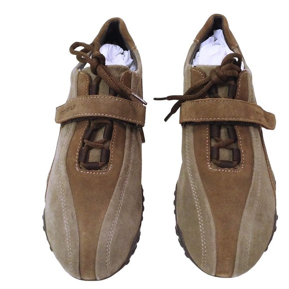 Stonefly Suede Leather Sneaker -38 LaceUp Strap Tread Two-Tone Brown Athleisure - Picture 6 of 10